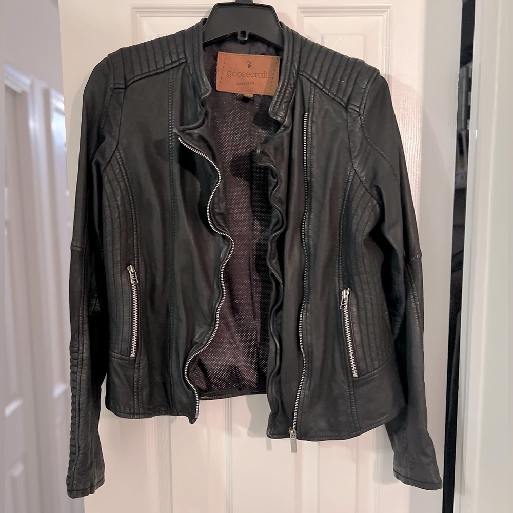Black vegan leather jacket